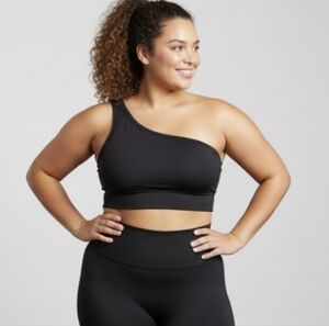 All in Motion Black One-Shoulder Bra